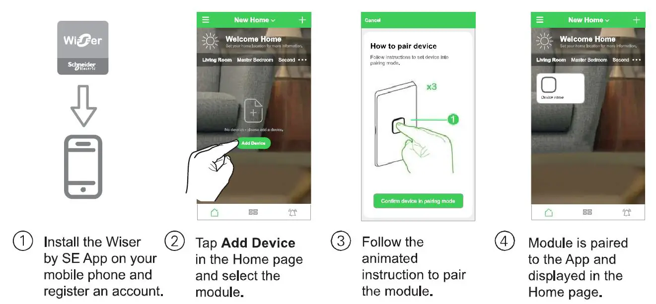 SCHNEIDER 41EPBDWCLM-VW Clipsal Iconic Push Button Wiser Smart Dimmer FIG-6