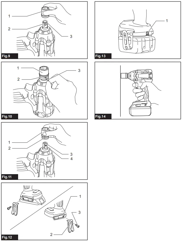 makita DTW284 Cordless Impact Wrench - Fig 1