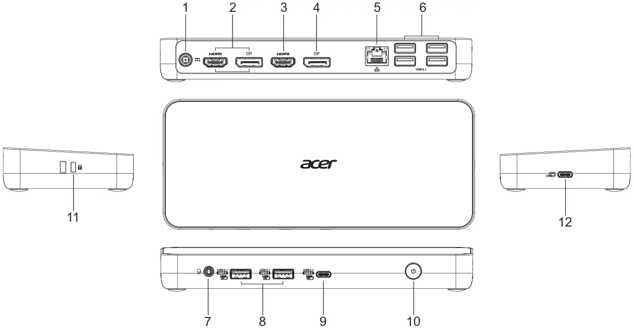 acer D501 Certified Works With Chromebook - Ports