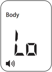 SCREEN DISPLAYS THE MESSAGE Lo