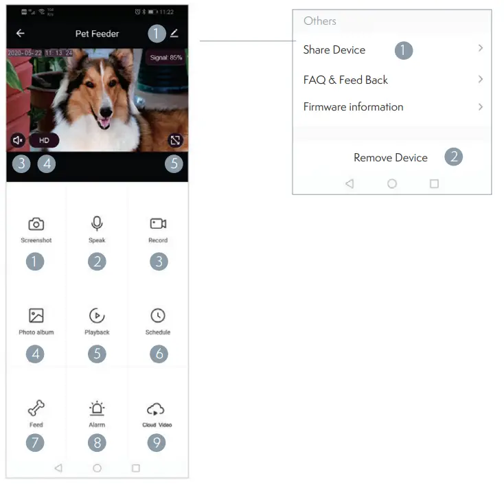 TESLA TSL PC BL4 Smart Pet Feeder Camera - PET FEEDER2