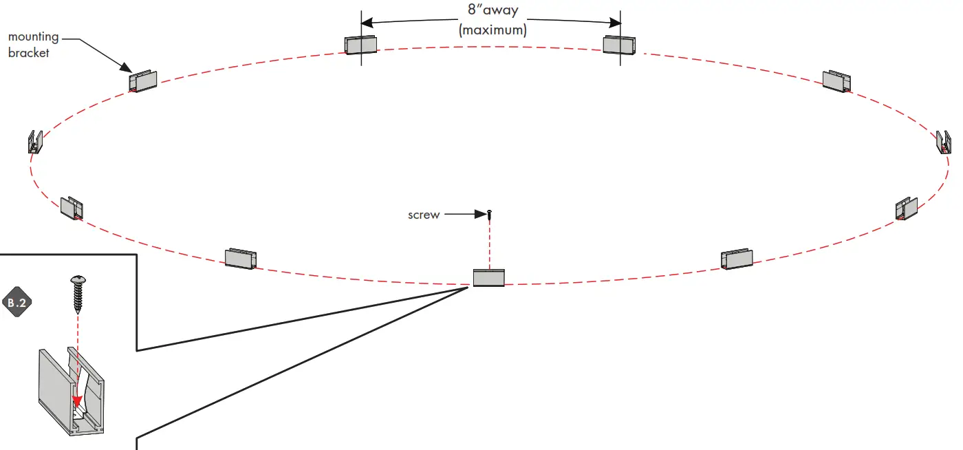 luminii KBX-X-X-DW Kurba Medium Horizontal Dynamic White - Curved run with mounting channel