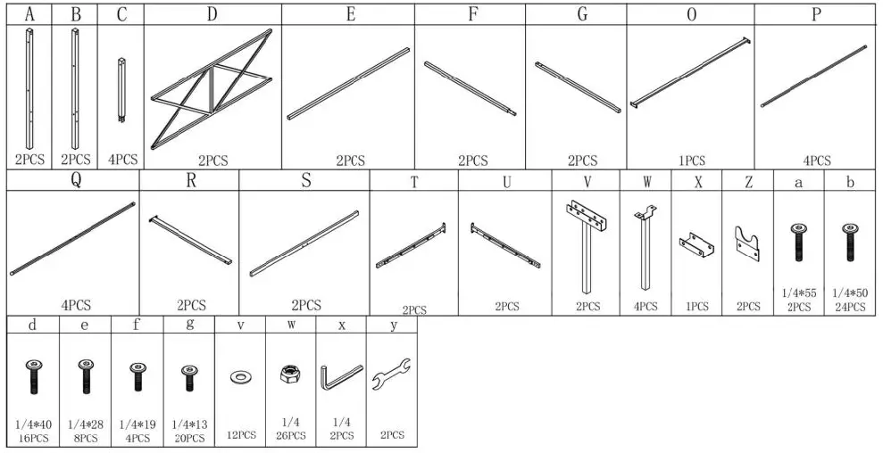 THE HOME DEPOT EC-CB-308-1 Queen Size Metal Canopy Bed Frame-1