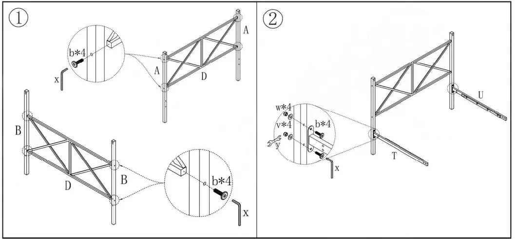 THE HOME DEPOT EC-CB-308-1 Queen Size Metal Canopy Bed Frame-2