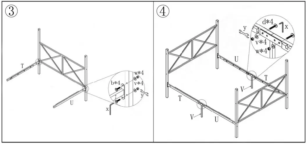 THE HOME DEPOT EC-CB-308-1 Queen Size Metal Canopy Bed Frame-3