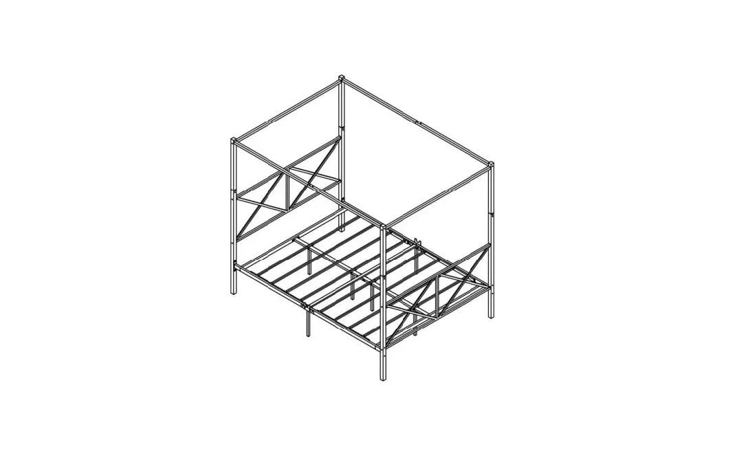 The Home Depot Ec-cb-308-1 Queen Size Metal Canopy Bed Frame Instruction Manual