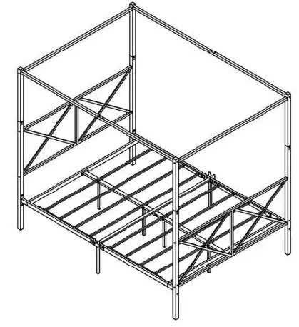 THE HOME DEPOT EC-CB-308-1 Queen Size Metal Canopy Bed Frame