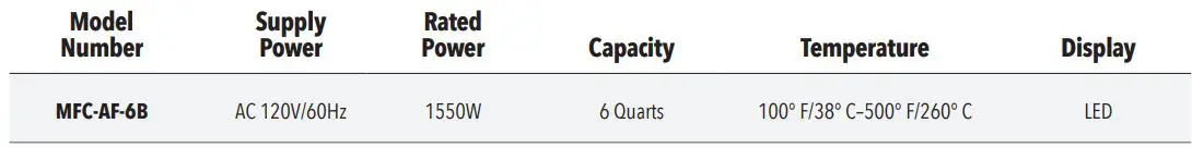 PowerXL Grill Air Fryer Combo Plus Owner’s Manual - Technical Specifications