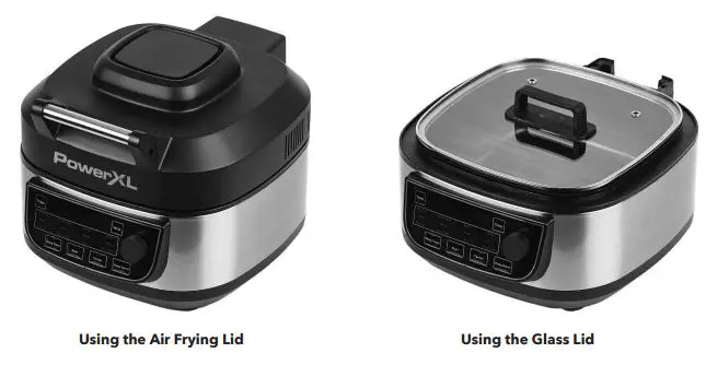 PowerXL Grill Air Fryer Combo Plus Owner’s Manual - Using the Air Frying & Glass Lid