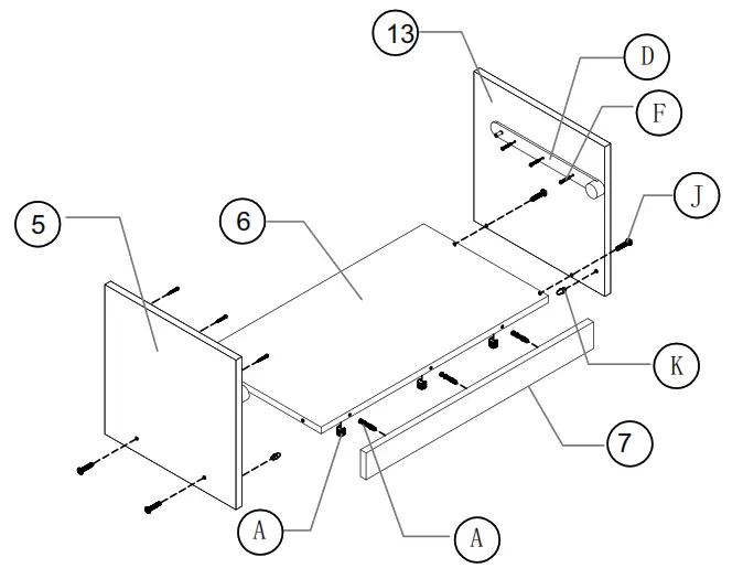 JASIWAY J-B2121D-BR 78.7 in. Brown TV Stand with Cable Management - fIG 6