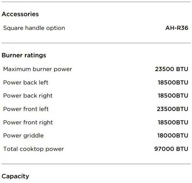 FISHER PAYKEL RDV2-364GD-N_N 36 Inch Dual Fuel Range User Guide - SPECIFICATIONS