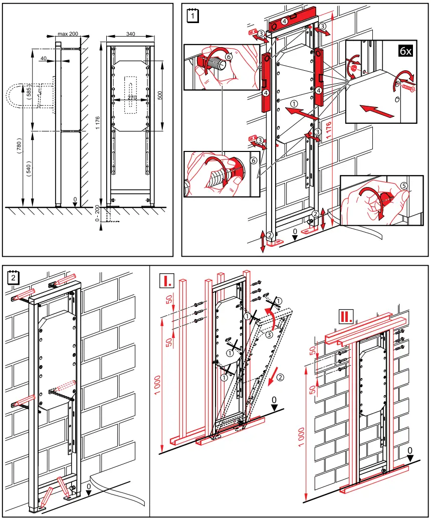 Alca PLAST A106 Handle Mounting Frame - Fig 1