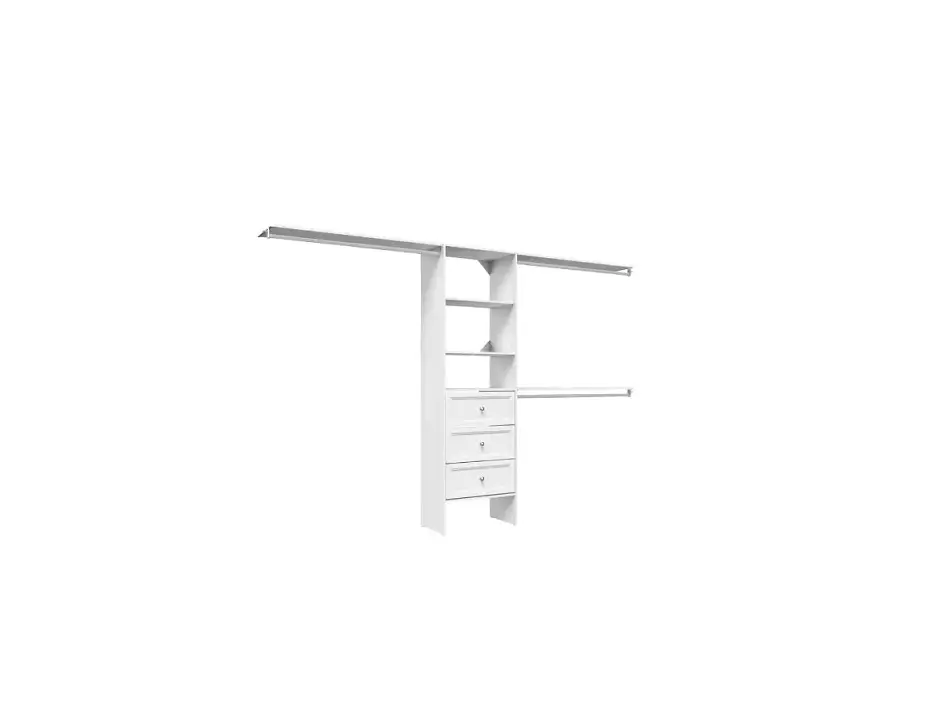 Closetmaid 17421 Tower With Rods Drawers Top Shelves Hardware User Manual
