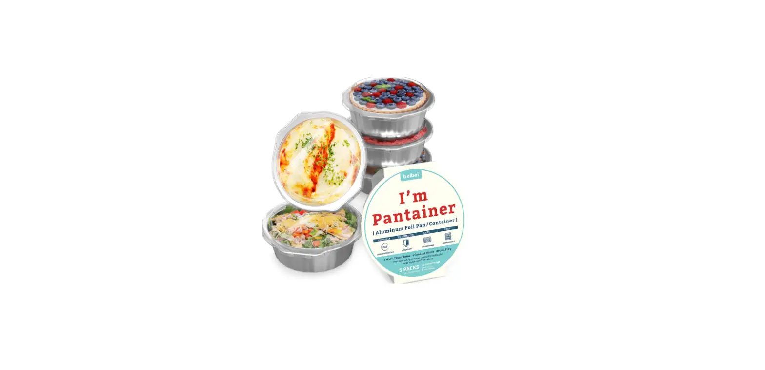 Belbei I’m Pantainer 8 Inches Sturdy Foil Pans With Snap On Lids User Guide
