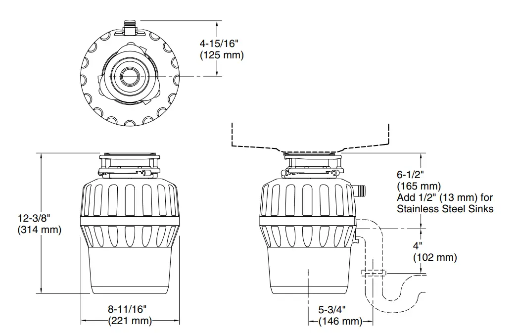 KOHLER-K-29358-Reckon-1-HP-Garbage-Disposal-FIG-1