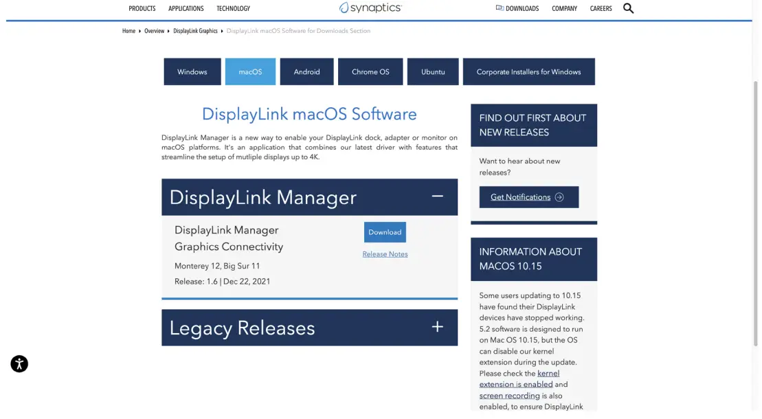 ALOGIC DisplayLink Drivers on MacOS Version 12 fig 1