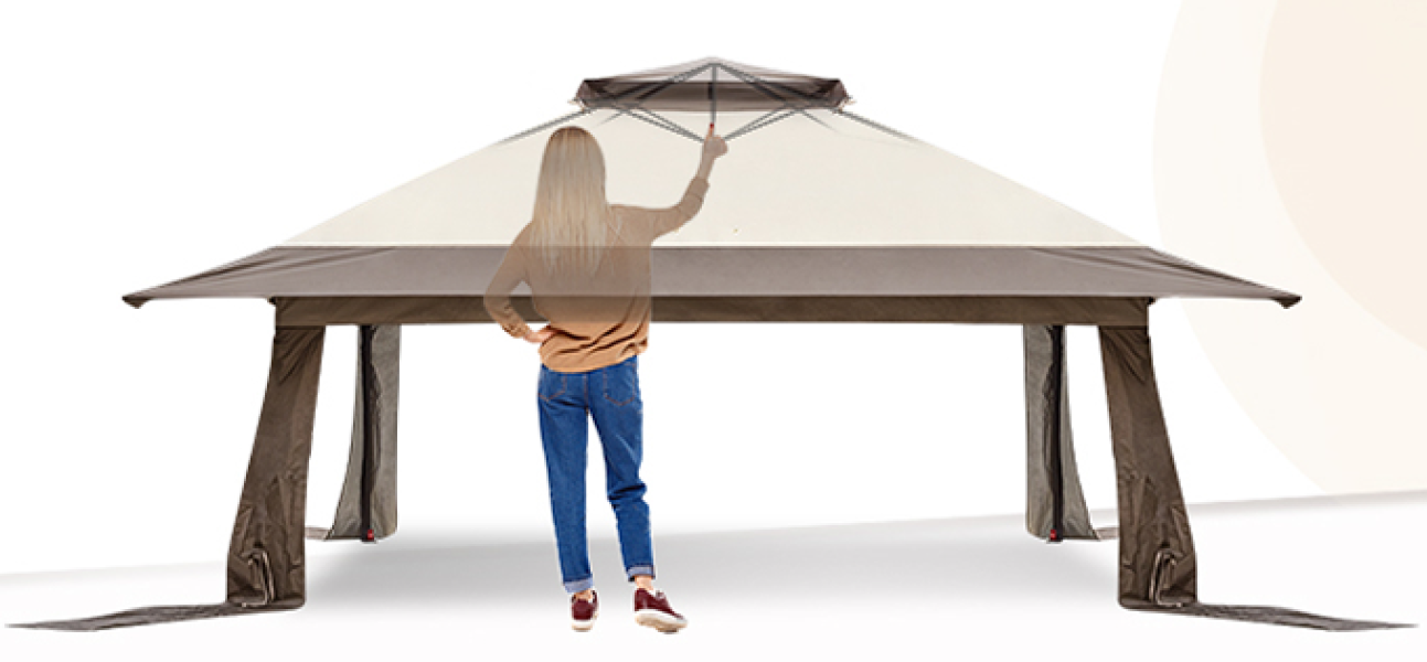 EAGLE PEAK E169MN-BGE-AZ Pop-Up Gazebo Tent Instant 2