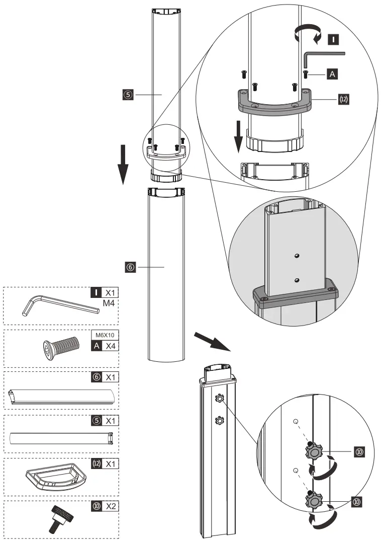 DQ 17-1202 Wall-Support Mobile TV Stand - Fig 3