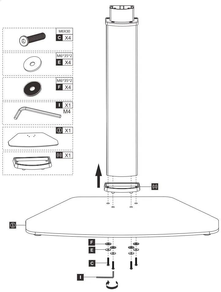 DQ 17-1202 Wall-Support Mobile TV Stand - Fig 4