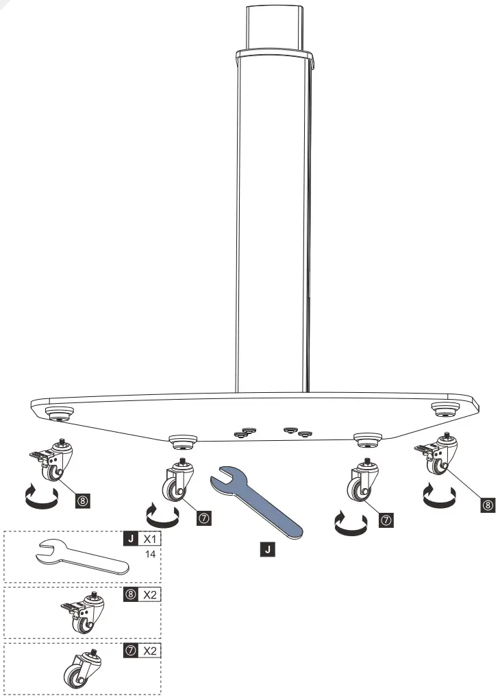 DQ 17-1202 Wall-Support Mobile TV Stand - Fig 5