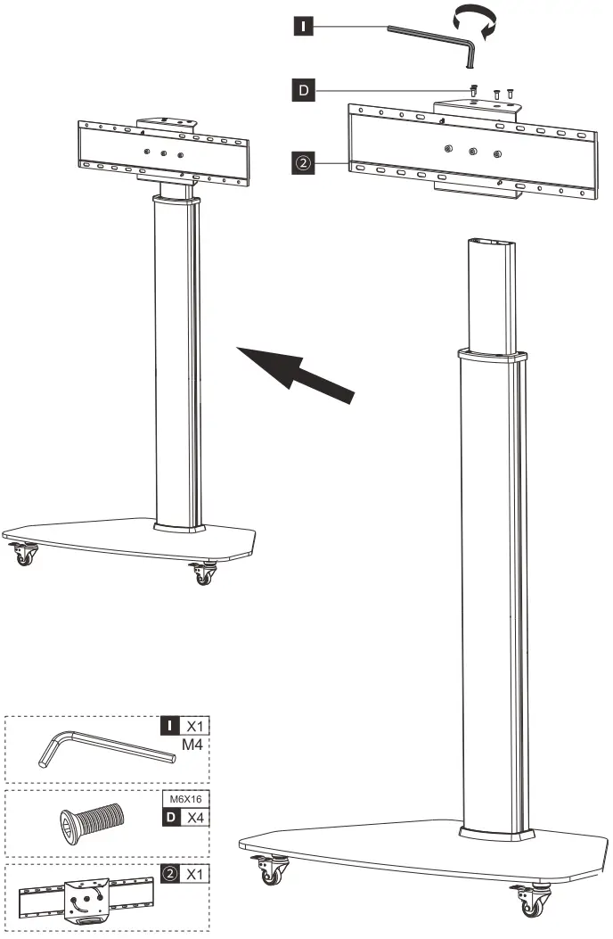 DQ 17-1202 Wall-Support Mobile TV Stand - Fig 6