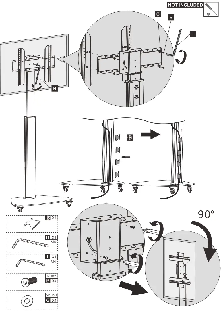 DQ 17-1202 Wall-Support Mobile TV Stand - Fig 9