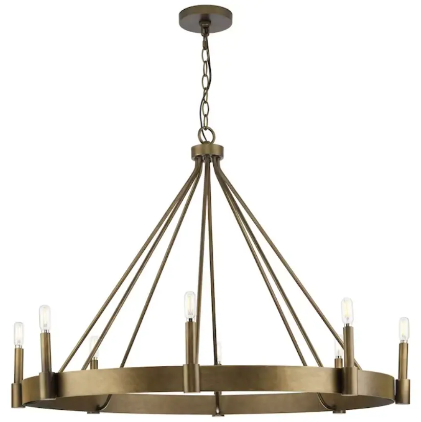 P400319 8-Light Aged Bronze Farmhouse Chandelier