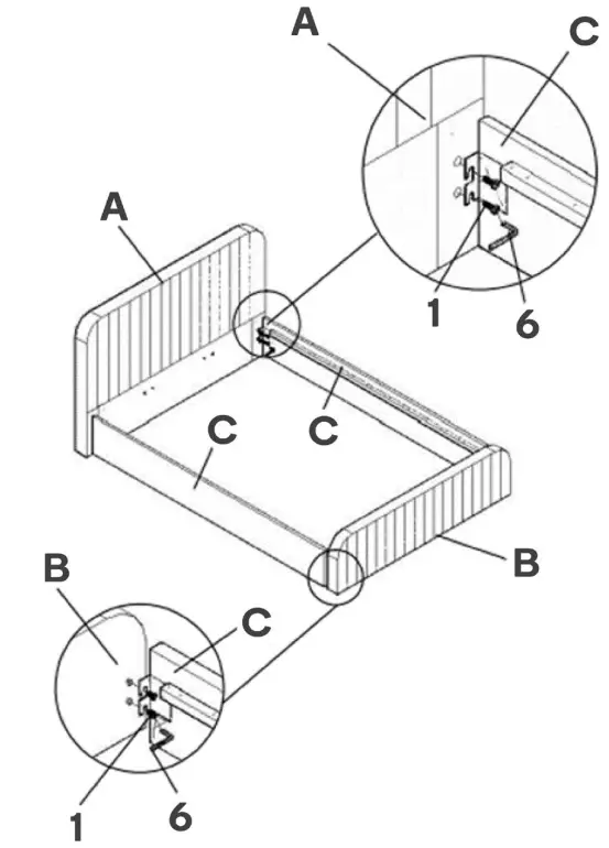 SHANGRI-LA SLVICVELKGA Victoria Velvet Bed - parts 1