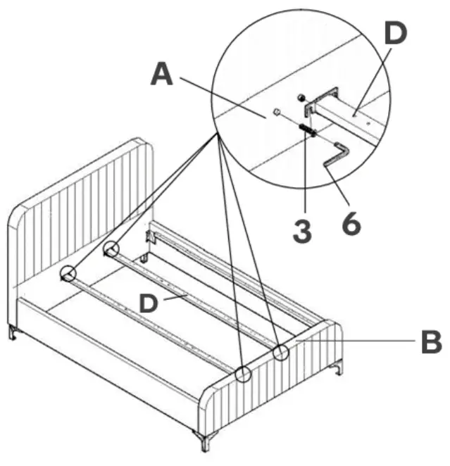 SHANGRI-LA SLVICVELKGA Victoria Velvet Bed - parts 3