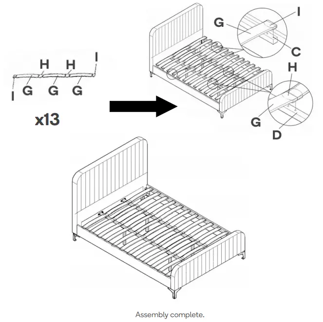 SHANGRI-LA SLVICVELKGA Victoria Velvet Bed - parts 5