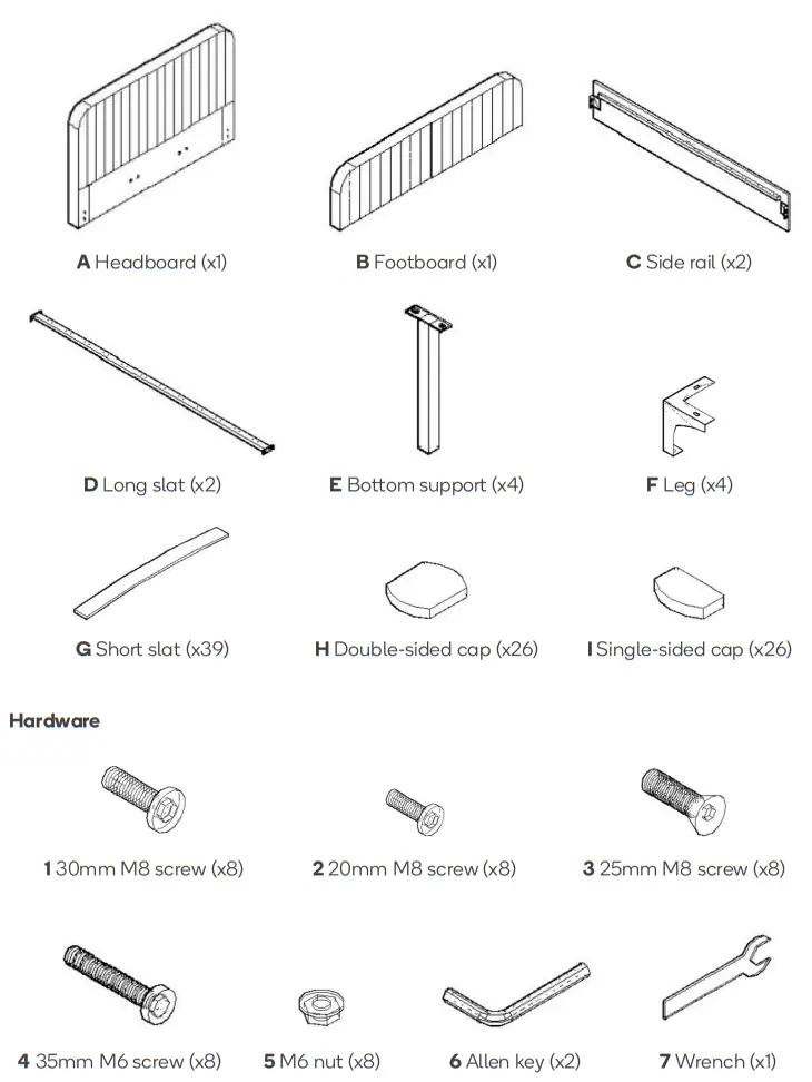 SHANGRI-LA SLVICVELKGA Victoria Velvet Bed - parts