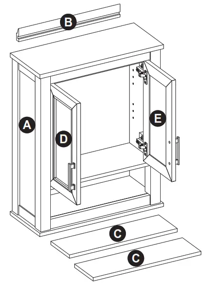 allen roth 1541WC-24-242 Crest Hill 24-in W x 30-in H x 10-in D Light Gray Bathroom - 1