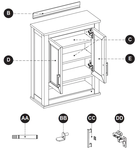 allen roth 1541WC-24-242 Crest Hill 24-in W x 30-in H x 10-in D Light Gray Bathroom - 8