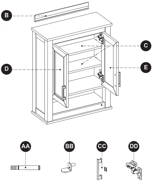 allen roth 1541WC-24-242 Crest Hill 24-in W x 30-in H x 10-in D Light Gray Bathroom - 9