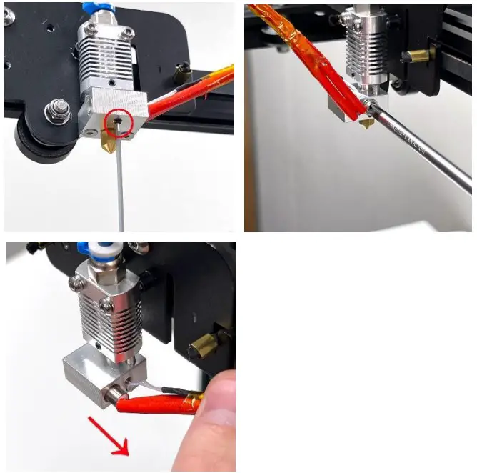 REMOVE THE HEATER CARTRIDGE AND THERMISTOR