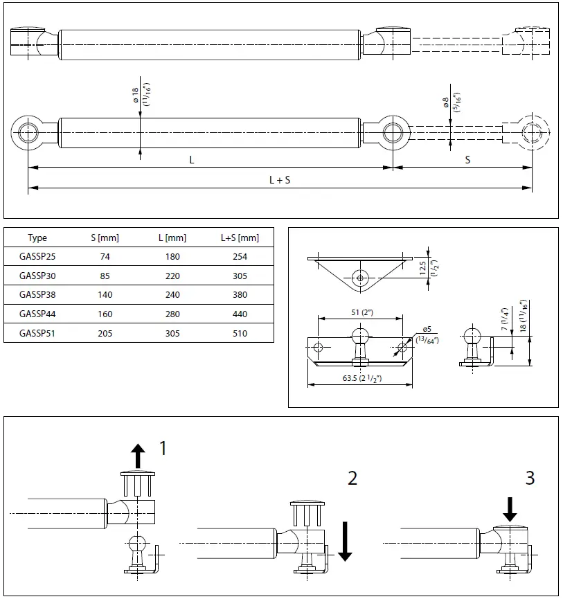 vetus-GASSP25-Stainless-Steel-Gas-Strut-fig-2