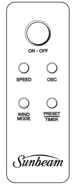 FA7450 Sunbeam Tower Fan with Remote Control - Remote control