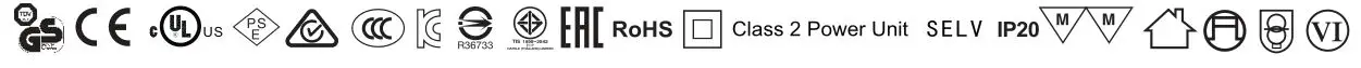 Gs.ce.culus.pse.ccc.ic.eac.rohs,class2, power unit, selv,ip20 MM icon