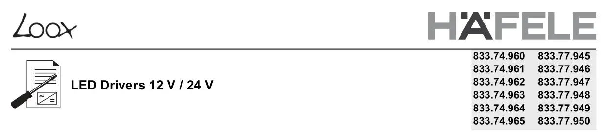 HAFELE 833.74.960 LED Driver Instruction Manual