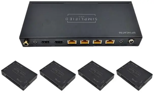 SIMPLIFIED MFG SP14CAT50 18Gbps HDMI 1×4 50m Splitter Over Category Cable-FIG1