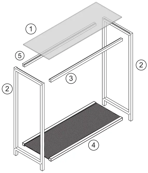 Kmart 43153923 Fraser Rattan Hall Table - assembly steps
