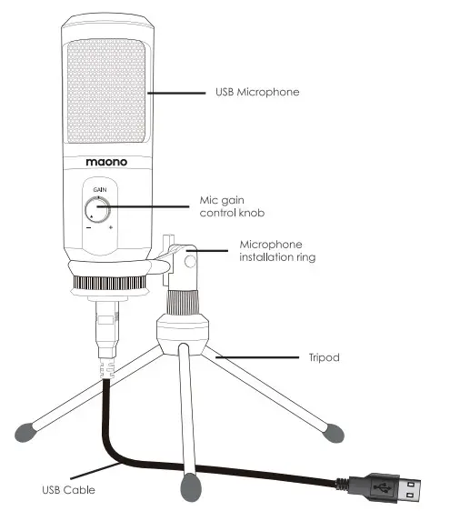 maono AU-PM461TR Portable USB Microphone Kit - FIGURE 2