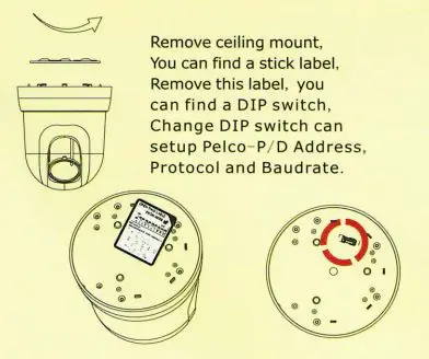 ZMODO CM-T1001BG Weatherproof Camera User Manual - remove celling mount