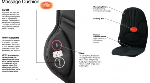 Homedics VC-101 Back Charger Massage Cushion with Heat Instruction Manual and Warranty Information