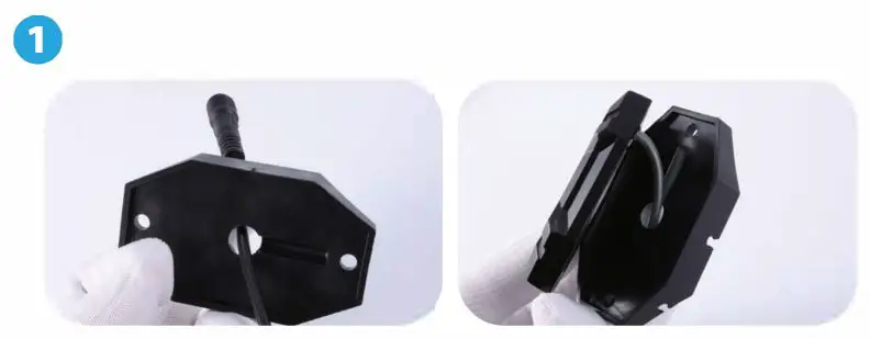 Brooklink Electronics Rock Lights and Driver User Manual - Pass the cable throught the holster cushion and clamp it in the position shown in the figure