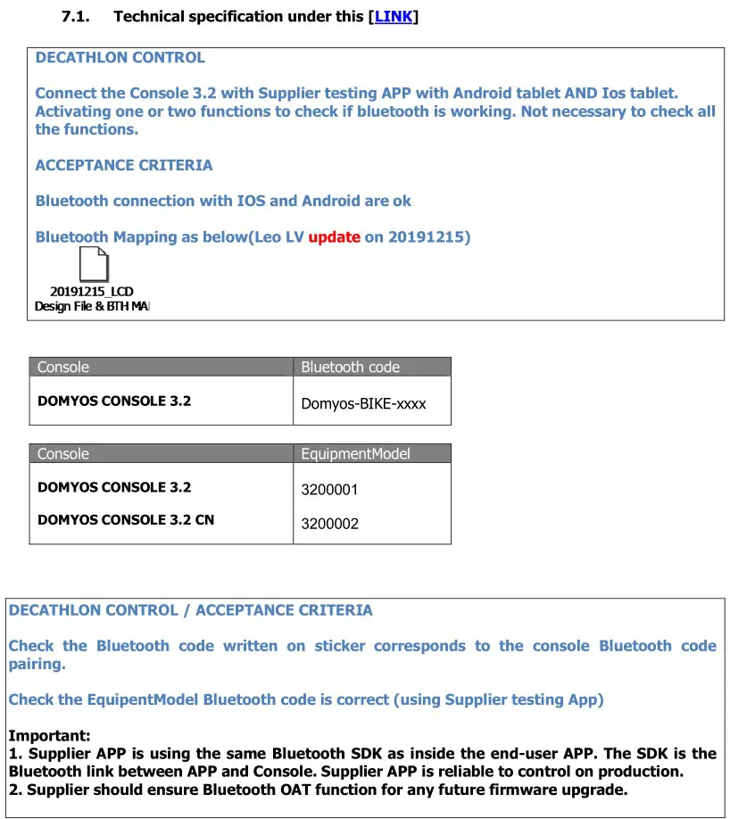 DECATHLON Domyos Console 3.2 - Bluetooth specification 1