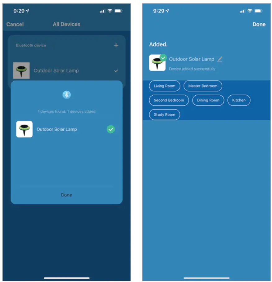 SMART POINT SPSDISCLT SmartSolar Outdoor Light - Once device has been successfully added you can begin using it