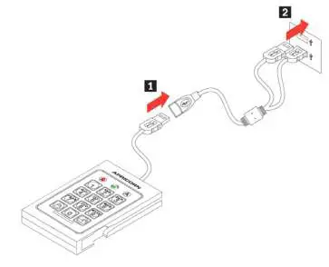 Connecting with the USB Y-Cable