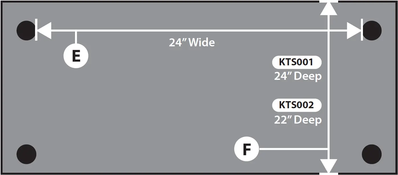 Please check your desk before installation Bottom view