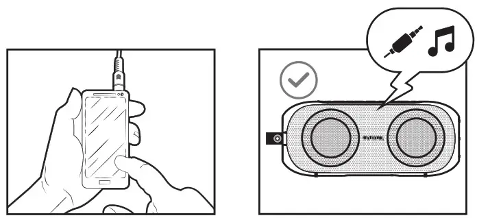 aiwa BST 650 TWS Portable Stereo Speaker with Dual RGB Lighting - AUXILARY INPUT MODE 2